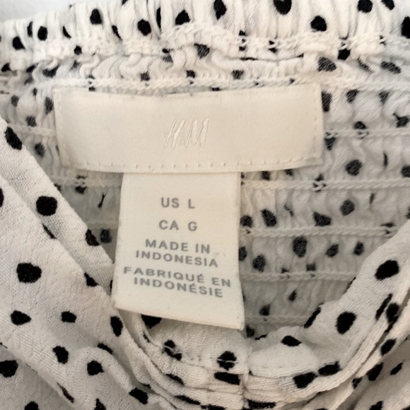 3 for 20 $ - H&M - crop cheeta/dots top - white and black - size L - Picture 5 of 6